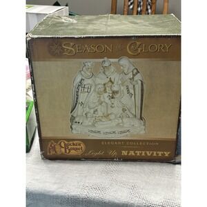 Vintage‎ Cracker Barrel Light Up Illuminated Nativity Scene Lamp Season of Glory